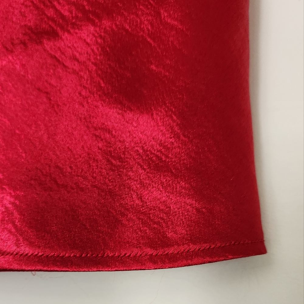 Red Midi Slip Skirt for Cocktail Events - Picture 2 of 6